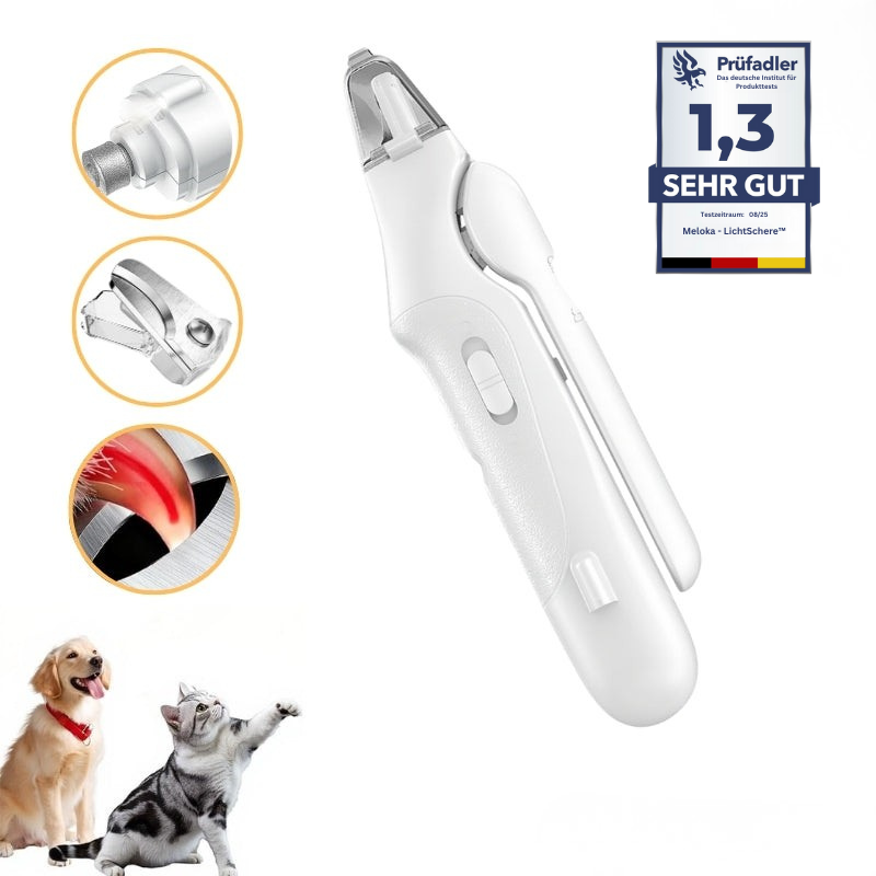 LichtSchere™ Pro - Die 2-in-1 LED-Krallenschere für sichere Pfotenpflege ohne Angst