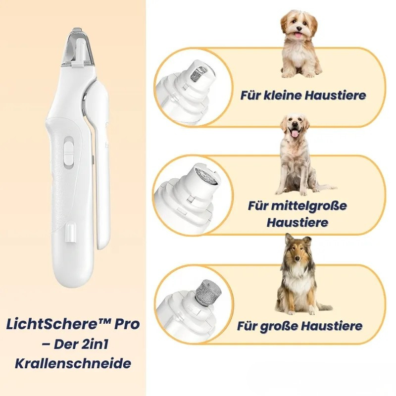 LichtSchere™ Pro - Die 2-in-1 LED-Krallenschere für sichere Pfotenpflege ohne Angst