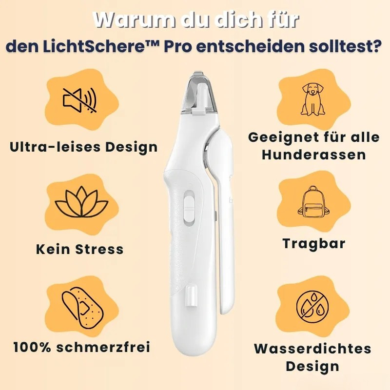 LichtSchere™ Pro - Die 2-in-1 LED-Krallenschere für sichere Pfotenpflege ohne Angst